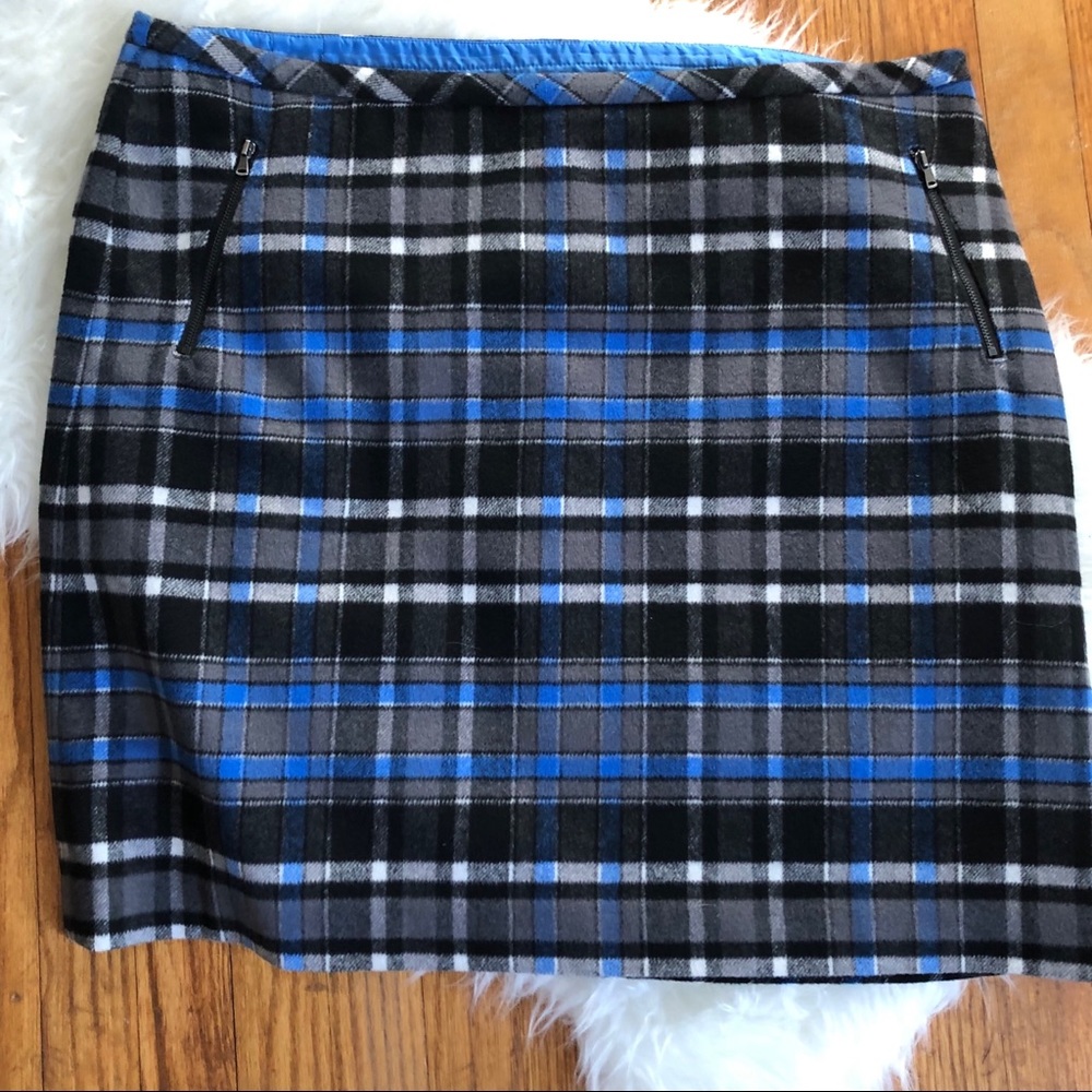 Talbots Plaid Wool Blend Skirt
